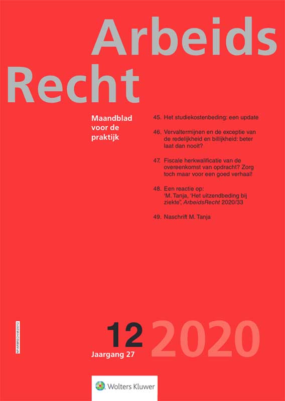 ArbeidsRecht 27 (2020), afl. 12, omslag
