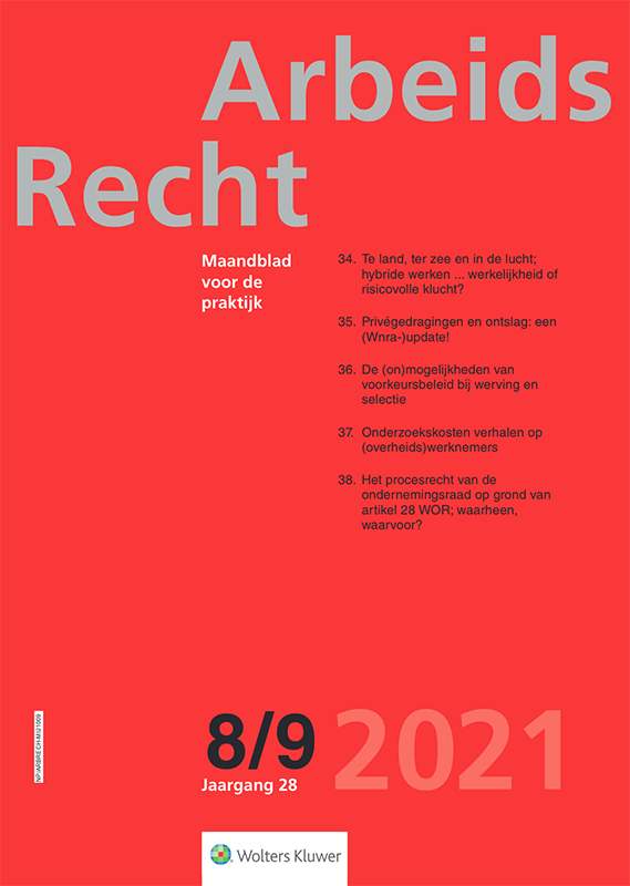 ArbeidsRecht 28 (2021), afl. 8/9, omslag