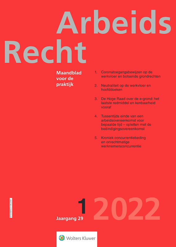 ArbeidsRecht 29 (2022), afl. 1, omslag